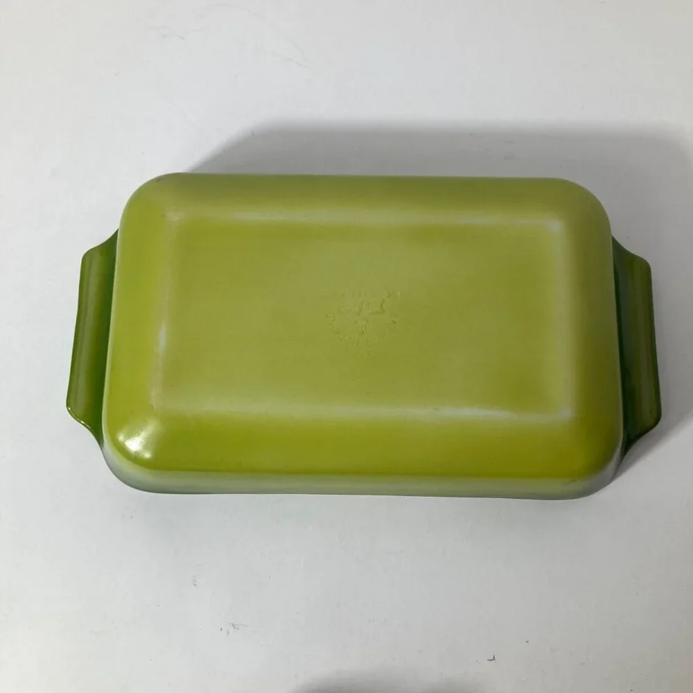 Vintage‎ Anchor Hocking Fire King 1.5Qt Rectangular Baking Dish 432 USA Green